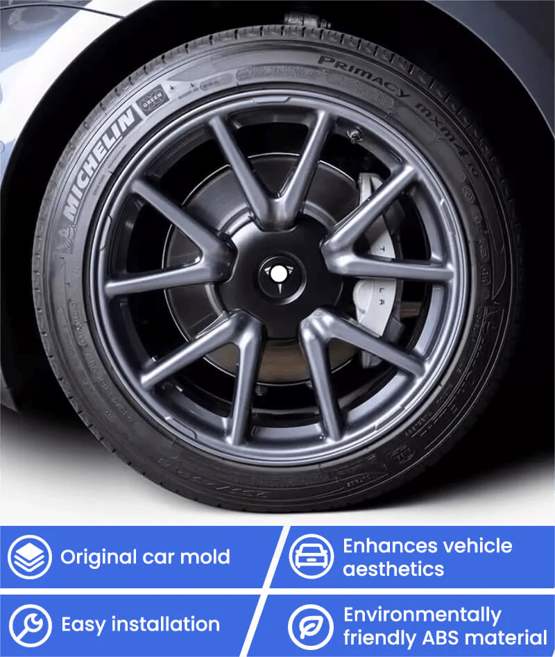 18" 19” Hub Center Caps for Model 3 (2017-2023) | Quick-Snap & Tool-Free