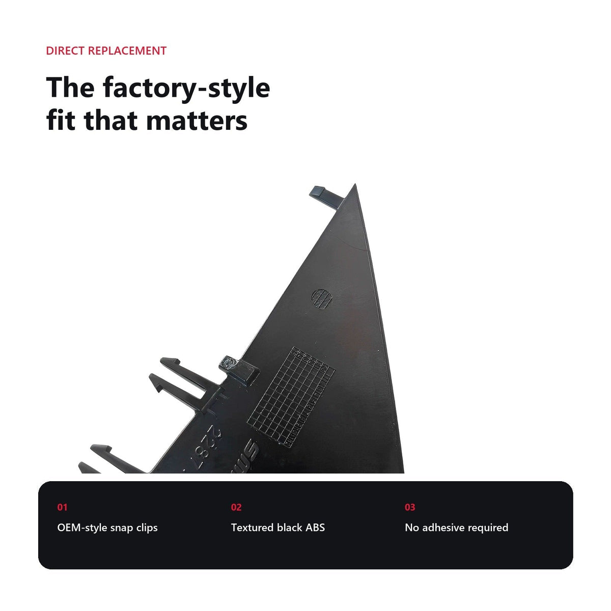 A-Pillar Mirror Triangle Trim for Model 3 / 3 Highland (1130655-00-E / 1130656-00-E）