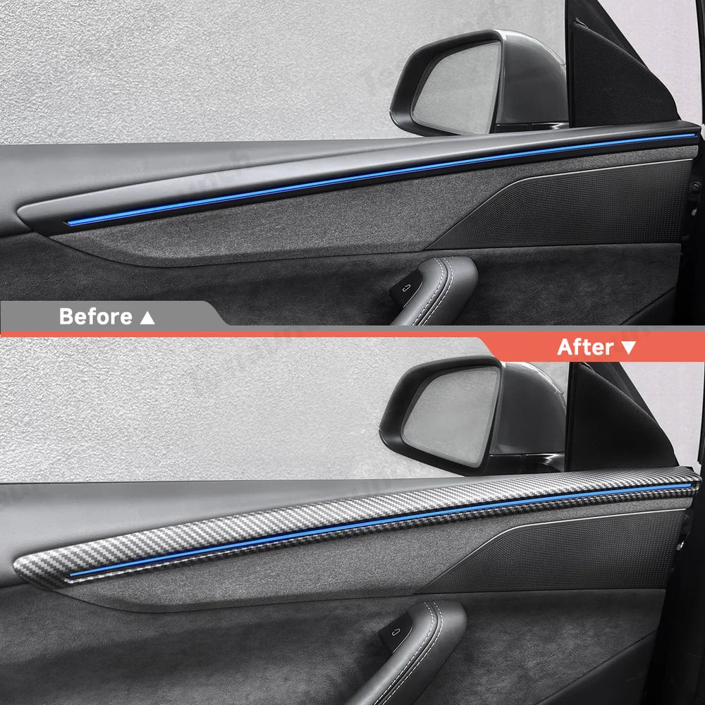 ABS Interior Door Panel Upper Trim Covers (4Pcs) for Tesla Model Y Juniper