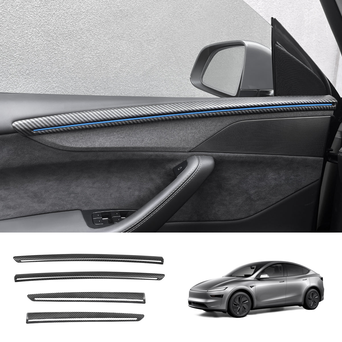 ABS Interior Door Panel Upper Trim Covers (4Pcs) for Tesla Model Y Juniper