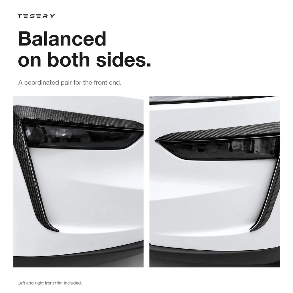 ABS Split Front Fog Light Bezel Cover for Model Y Juniper & YL 6-Seater