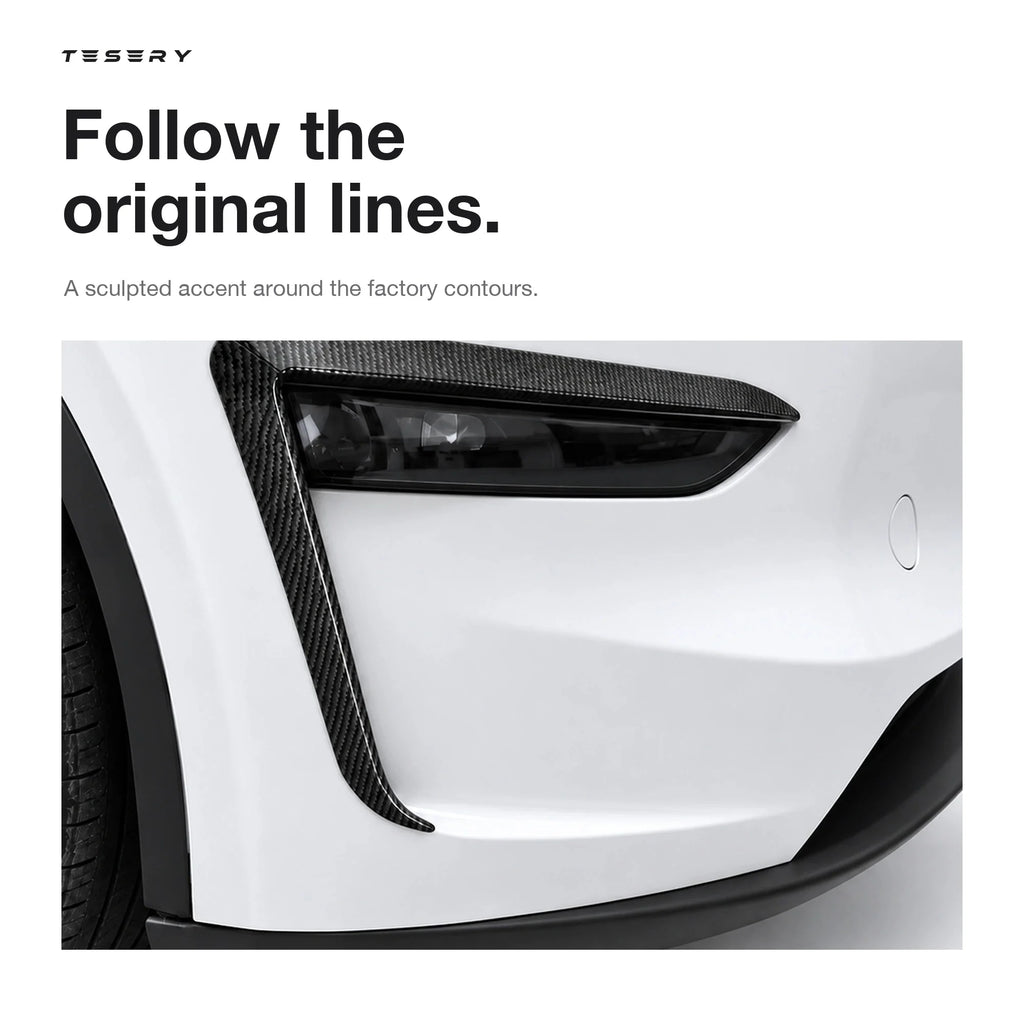 ABS Split Front Fog Light Bezel Cover for Model Y Juniper & YL 6-Seater