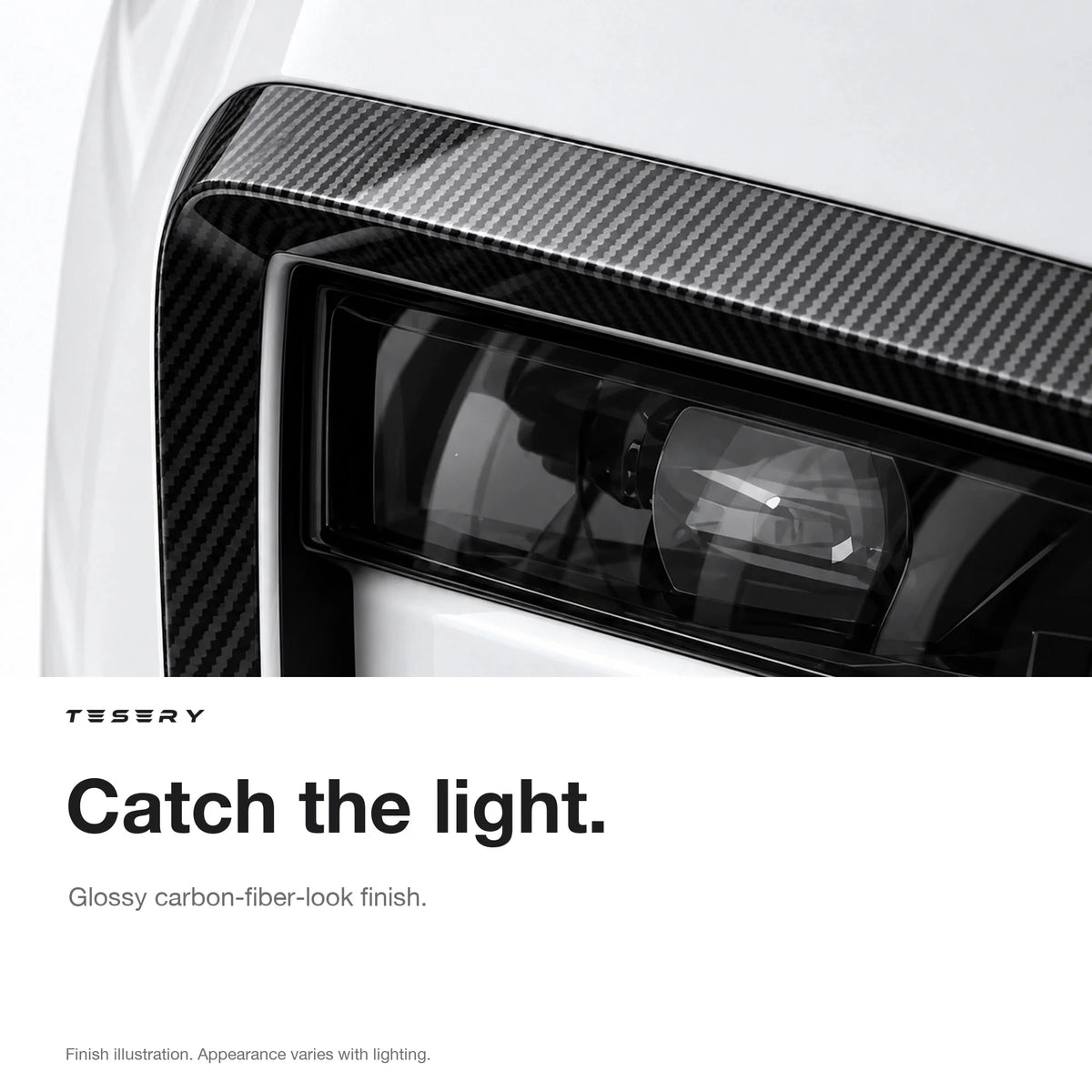 ABS Split Front Fog Light Bezel Cover for Model Y Juniper & YL 6-Seater