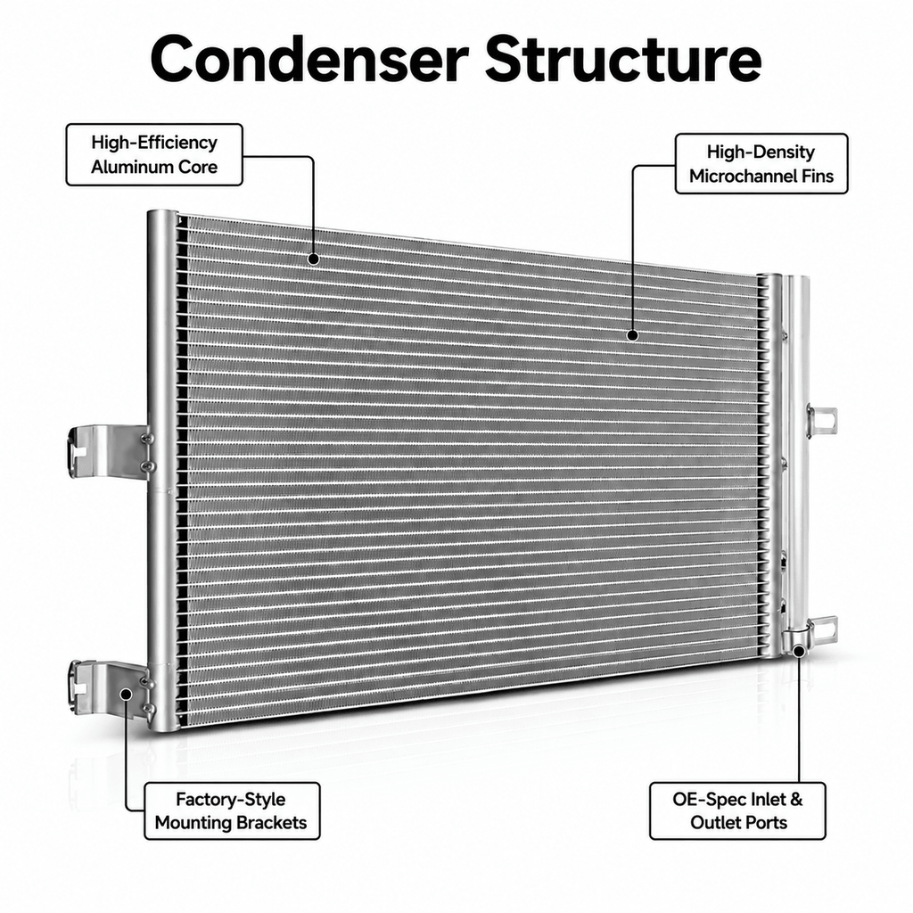 A/C Condenser for Tesla Model 3 2017–2020 (1077083-00-B)