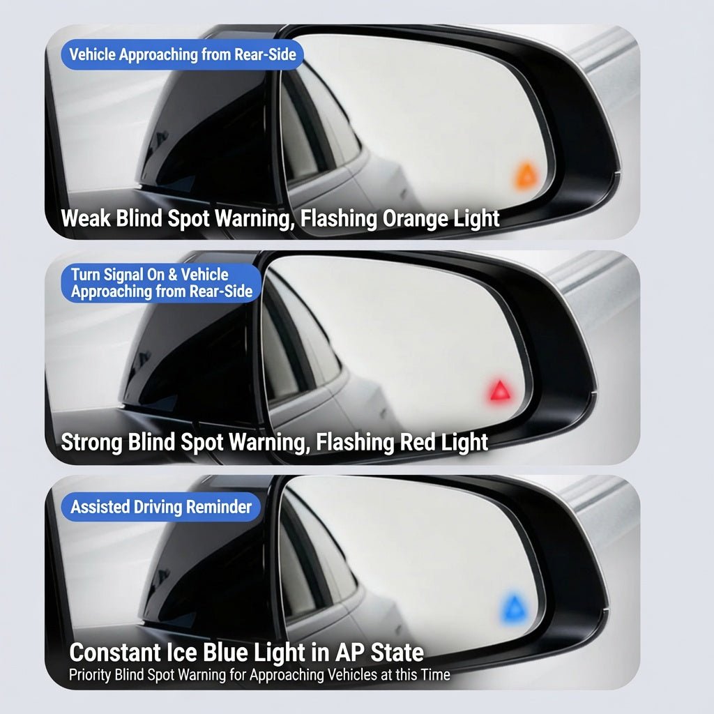 BSD Blind Spot Mirror for Tesla Model 3 / Model Y – Smart Safety Detection with LED Indicator