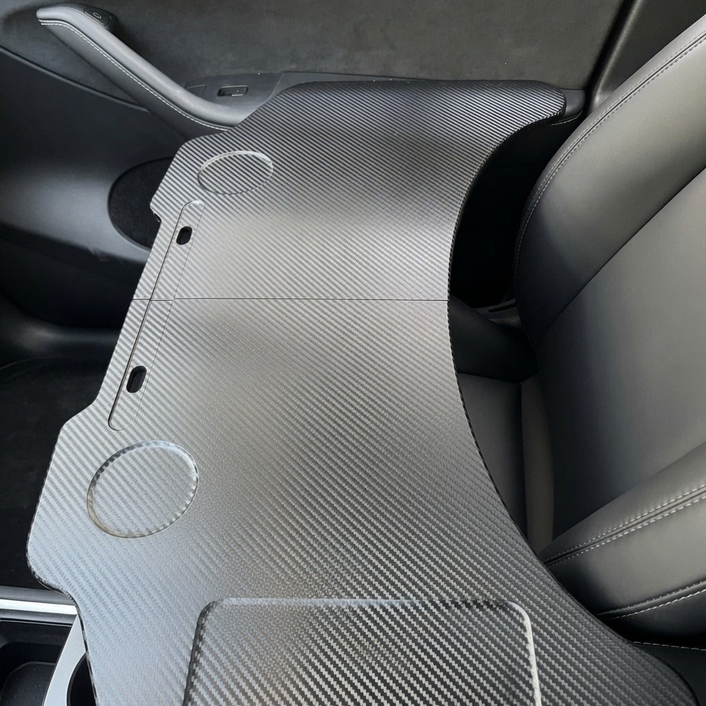 Carbon Fiber Pattern Foldable Working Tray Table for Model 3 Highland & Model Y Juniper | ABS