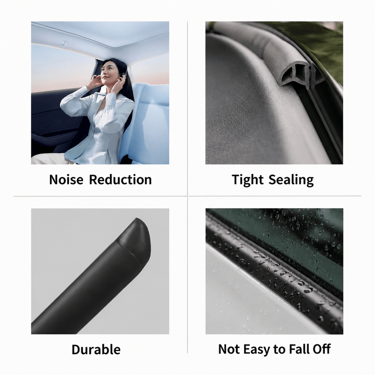 Dual-Channel Soundproofing Seal Strip Noise Reduction for Tesla Model Y & Model 3