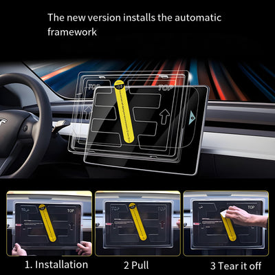 Front & Rear Display Tempered Glass Screen Protector for Model Y Juniper / 3 Highland